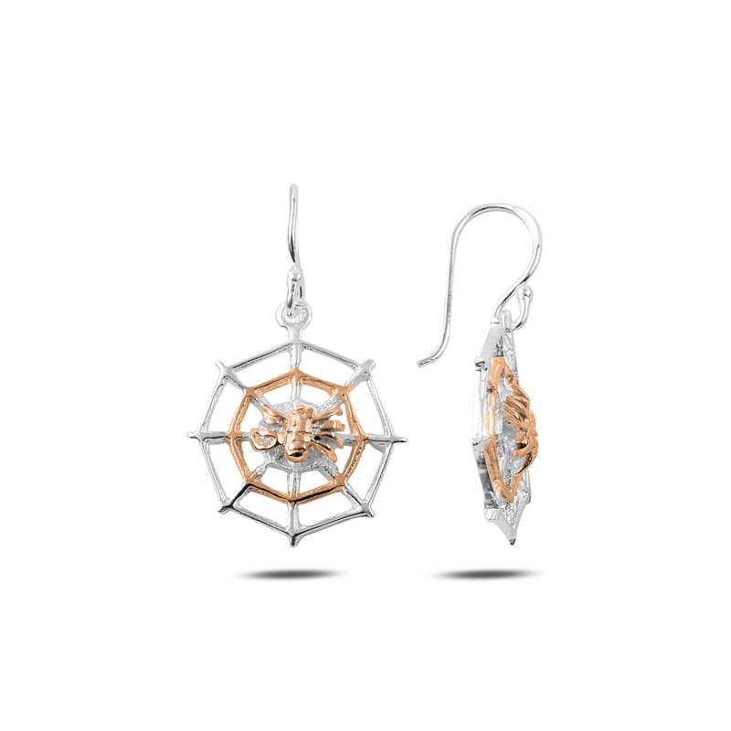 Rose%20Gold%20Plated%20Spider%20&%20Web%20Earrings