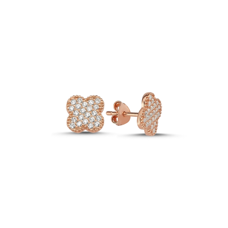 Quatrefoil%20CZ%20Stud%20Earrings%20Rose%20Gold%20Plated