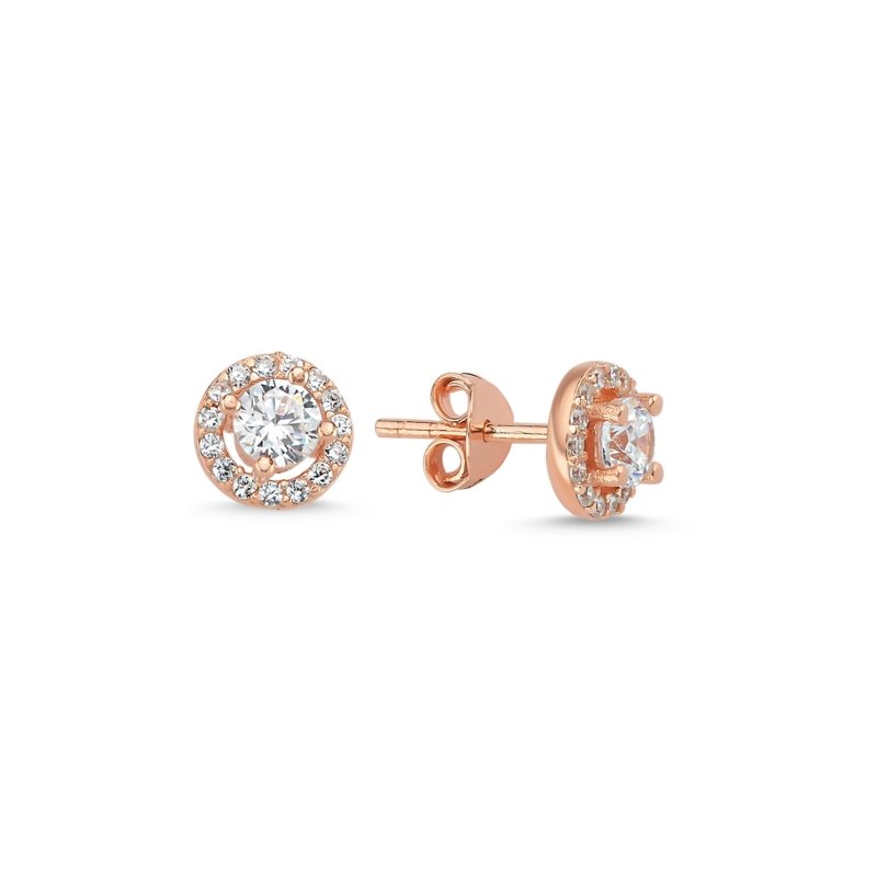 CZ%20Halo%20Solitaire%20Stud%20Earrings%20Rose%20Gold%20Plated