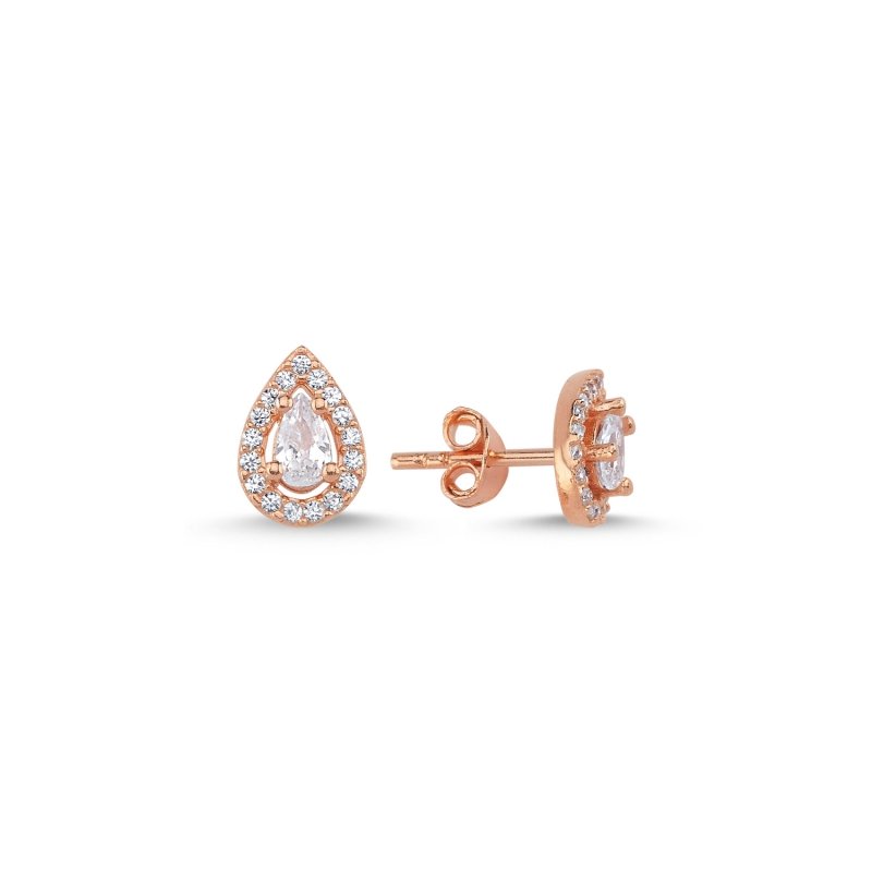 Halo%20Teardrop%20CZ%20Solitaire%20Stud%20Earrings%20Rose%20Gold%20Plated