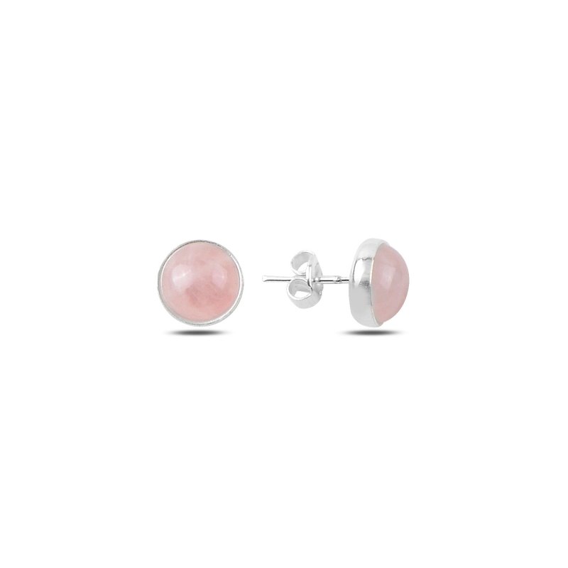 Round%20Rose%20Quartz%20Solitaire%20Stud%20Earrings