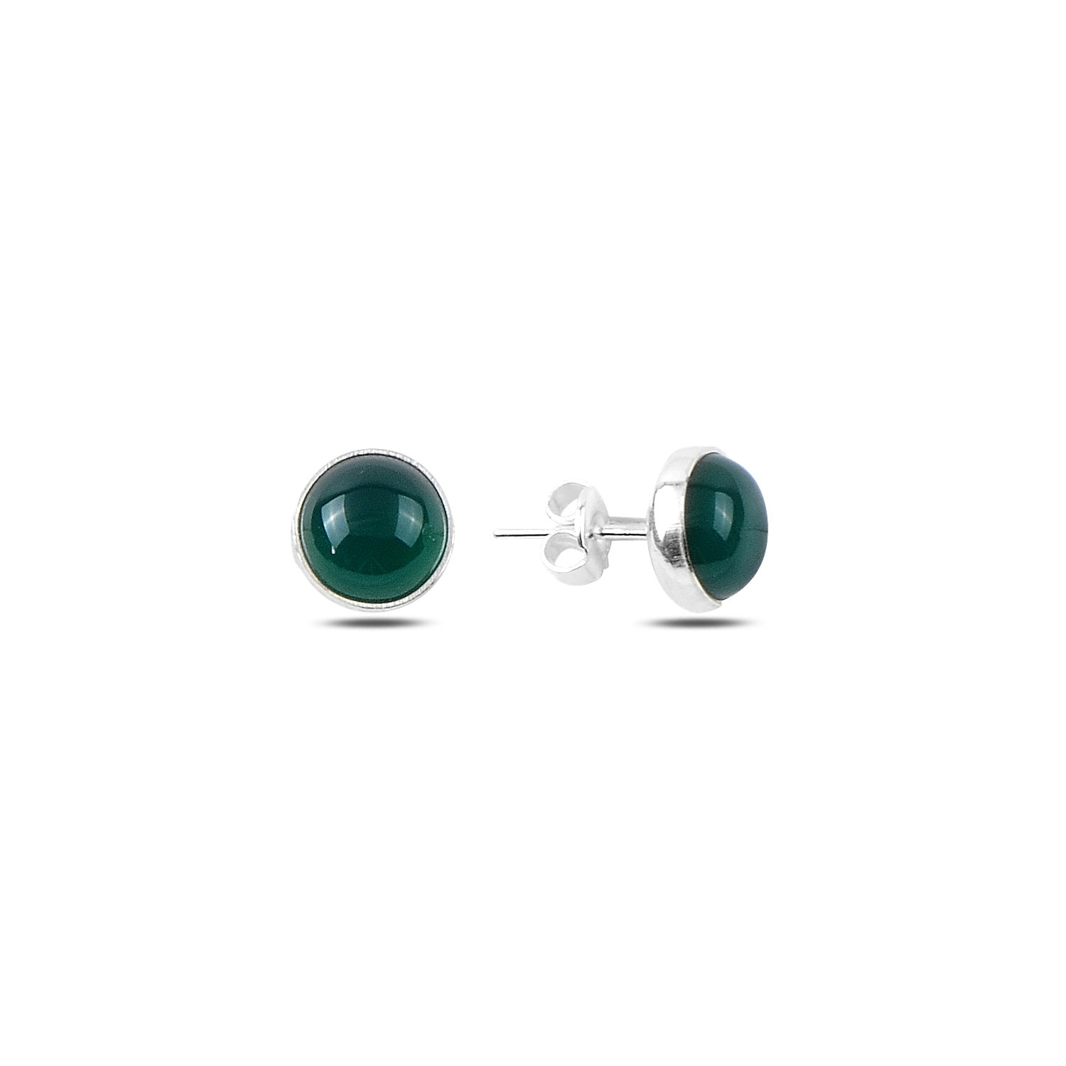 Round%20Green%20Agate%20Solitaire%20Stud%20Earrings