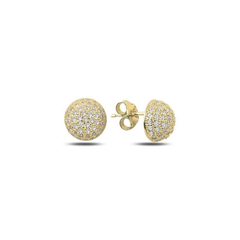 CZ%209mm%20Half%20Ball%20Stud%20Earrings%20Gold%20Plated