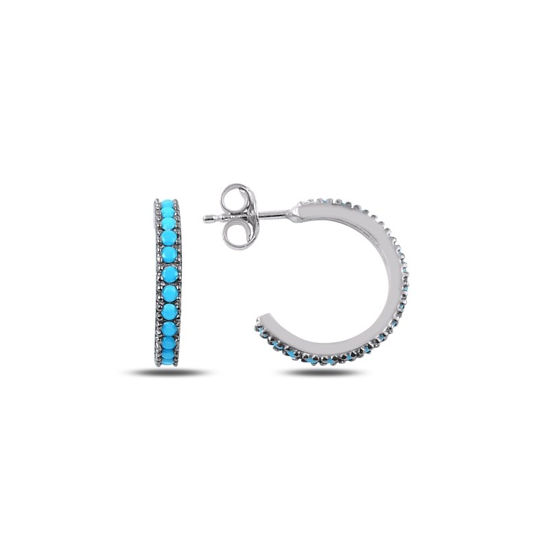 15mm%20Turquoise%20CZ%20Single%20Row%20Eternity%20Hoop%20Earrings