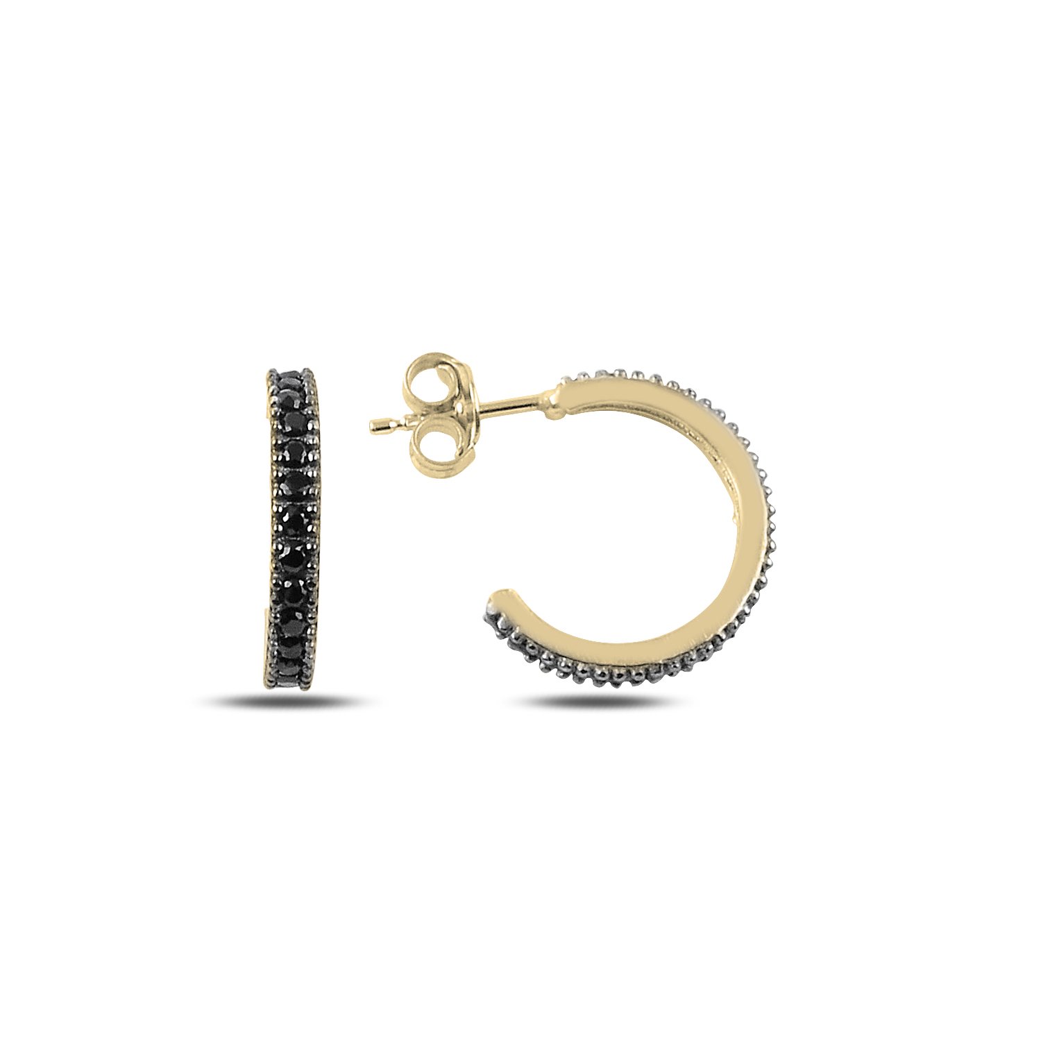 15mm%20Black%20CZ%20Single%20Row%20Eternity%20Hoop%20Earrings-Altın%20kaplama