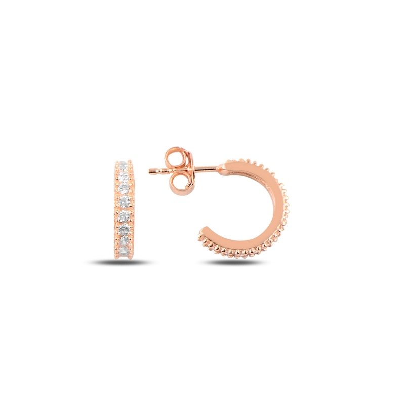 12mm%20CZ%20Single%20Row%20Eternity%20Hoop%20Earrings%20Rose%20Gold%20Plated