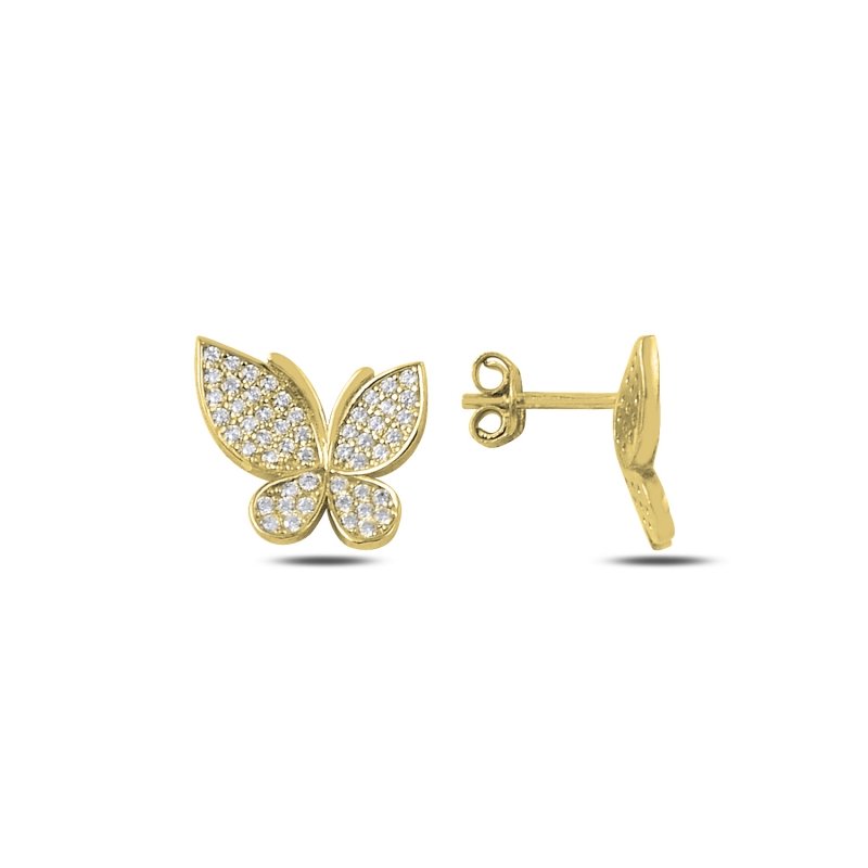 CZ%20Butterfly%20Stud%20Earrings%20Gold%20Plated