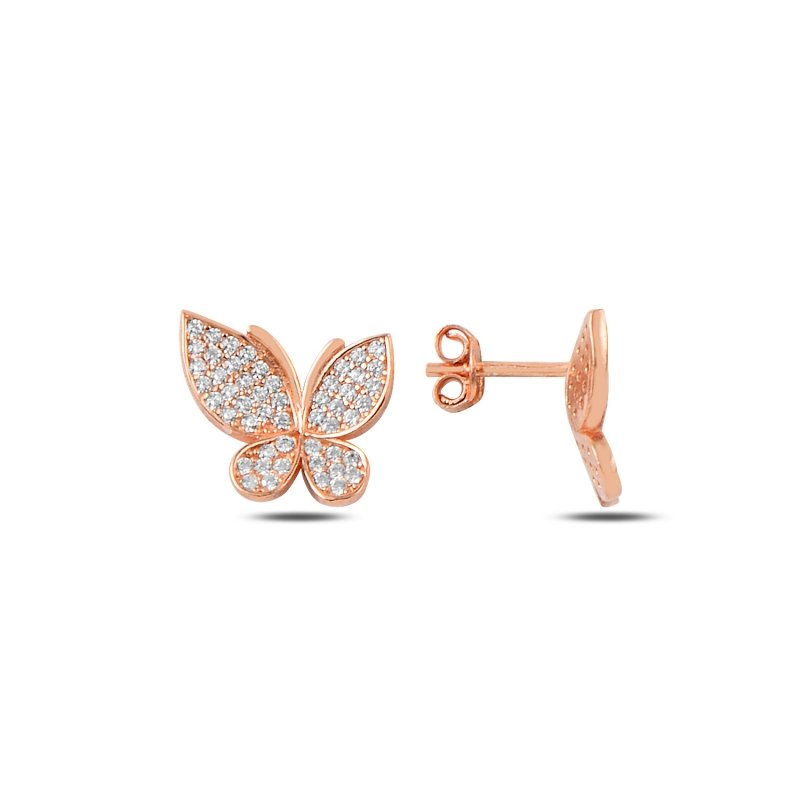 CZ%20Butterfly%20Stud%20Earrings%20Rose%20Gold%20Plated