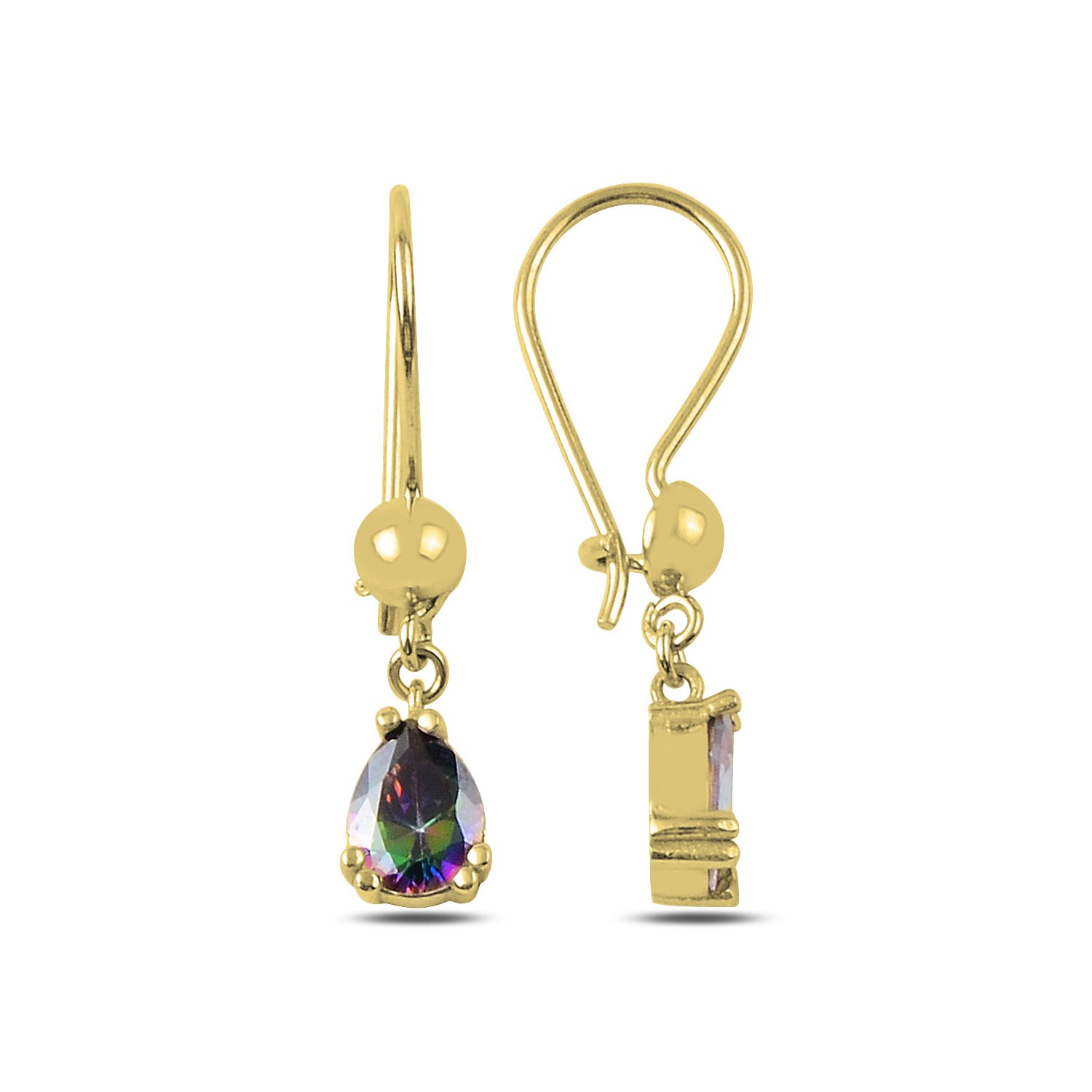 Mystic%20CZ%20Teardrop%20Dangle%20Earrings-Altın%20kaplama