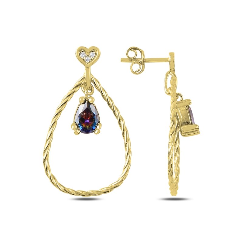 Mystic%20CZ%20Drop%20Earrings%20Gold%20Plated