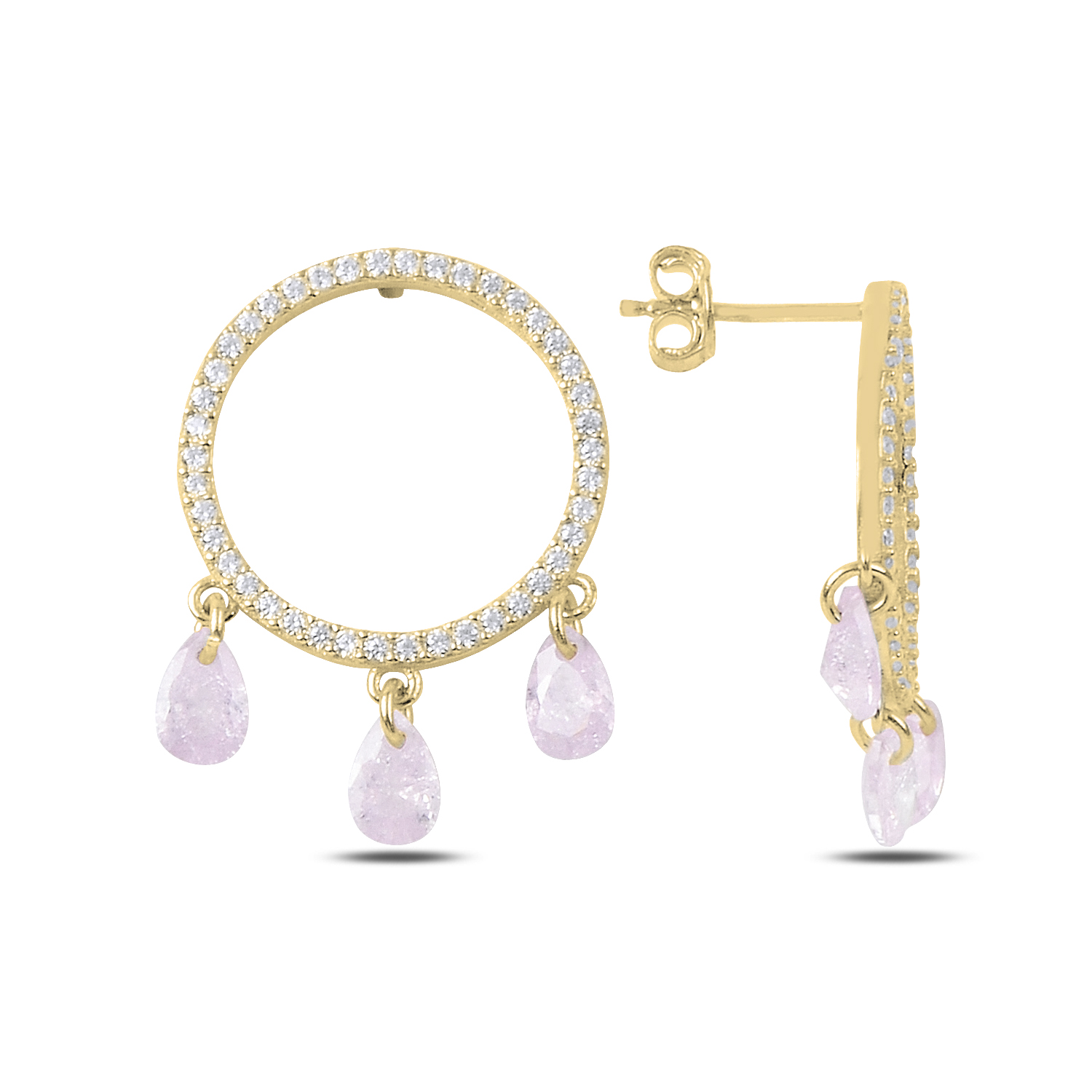 CZ%20Eternity%20Drop%20Earrings-Altın%20kaplama