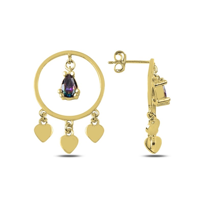 Mystic%20CZ%20Drop%20Earrings%20Gold%20Plated