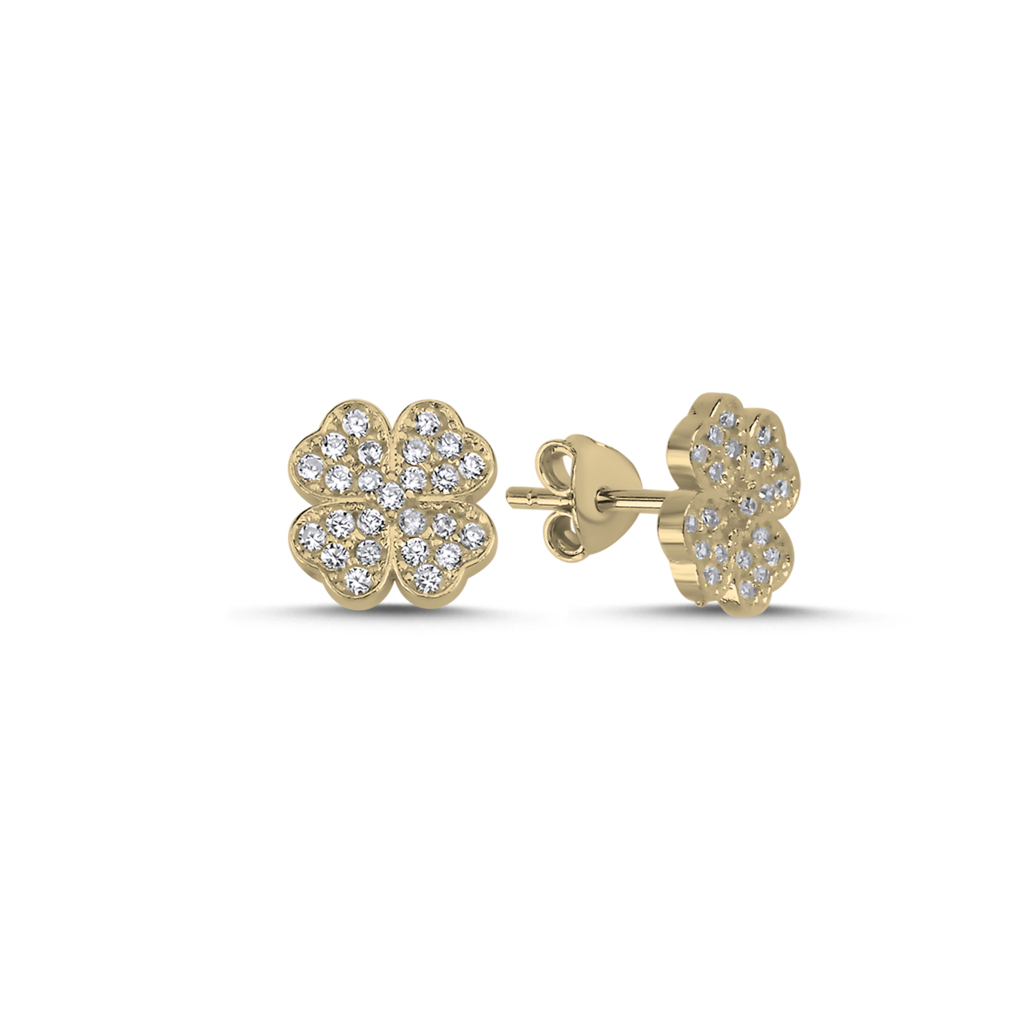 Clover%20CZ%20Stud%20Earrings-Altın%20kaplama