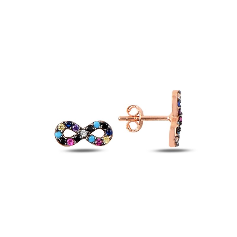 Infinity%20Mix%20CZ%20Stud%20Earrings%20Rose%20Gold%20Plated