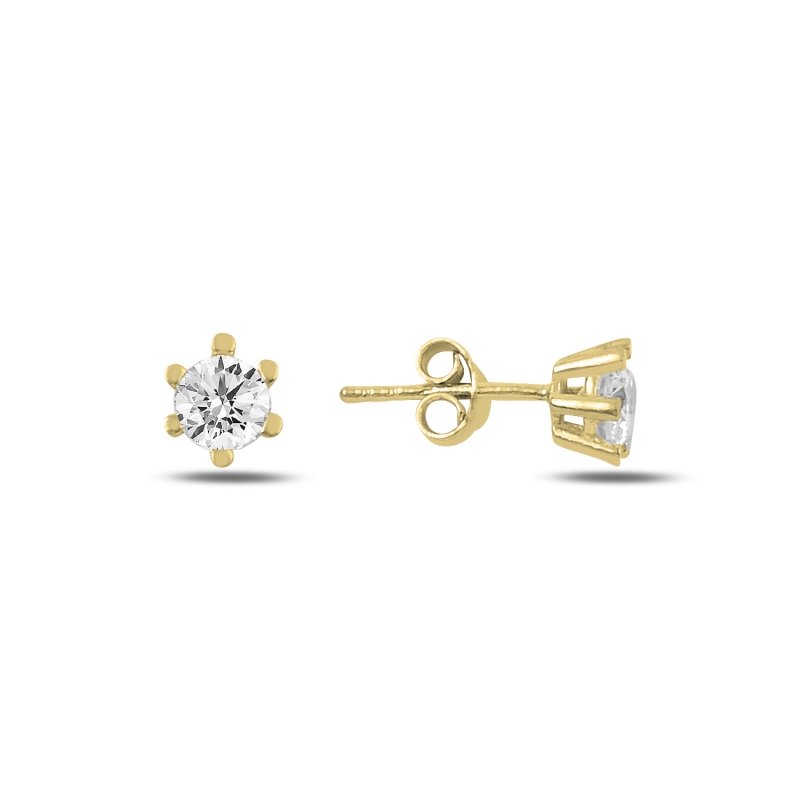 CZ%20Solitaire%20Stud%20Earrings%20Gold%20Plated