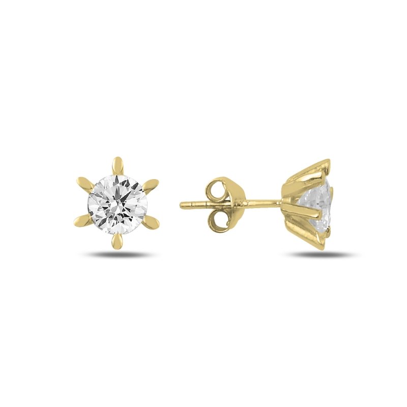 CZ%20Solitaire%20Stud%20Earrings%20Gold%20Plated