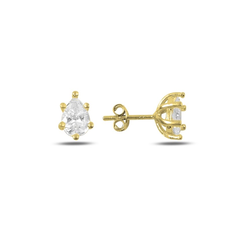 Solitaire%20Teardrop%20CZ%20Stud%20Earrings%20Gold%20Plated