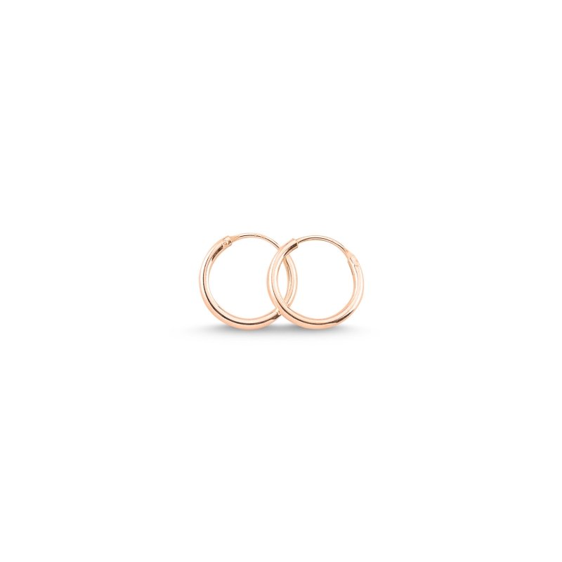 12mm%20Plain%20Hoop%20Earrings%20Rose%20Gold%20Plated