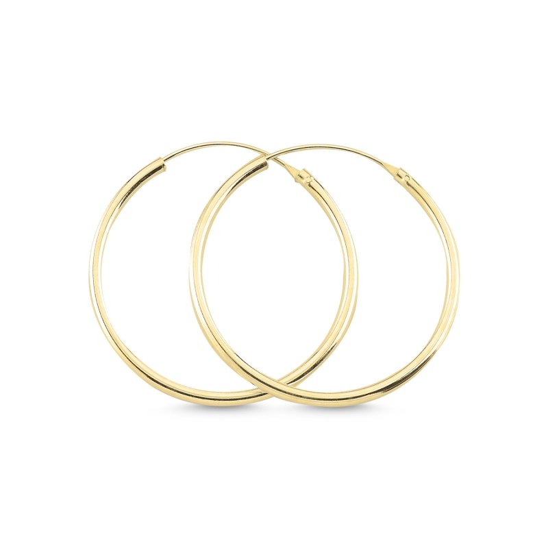 25mm%20Plain%20Hoop%20Earrings%20Gold%20Plated