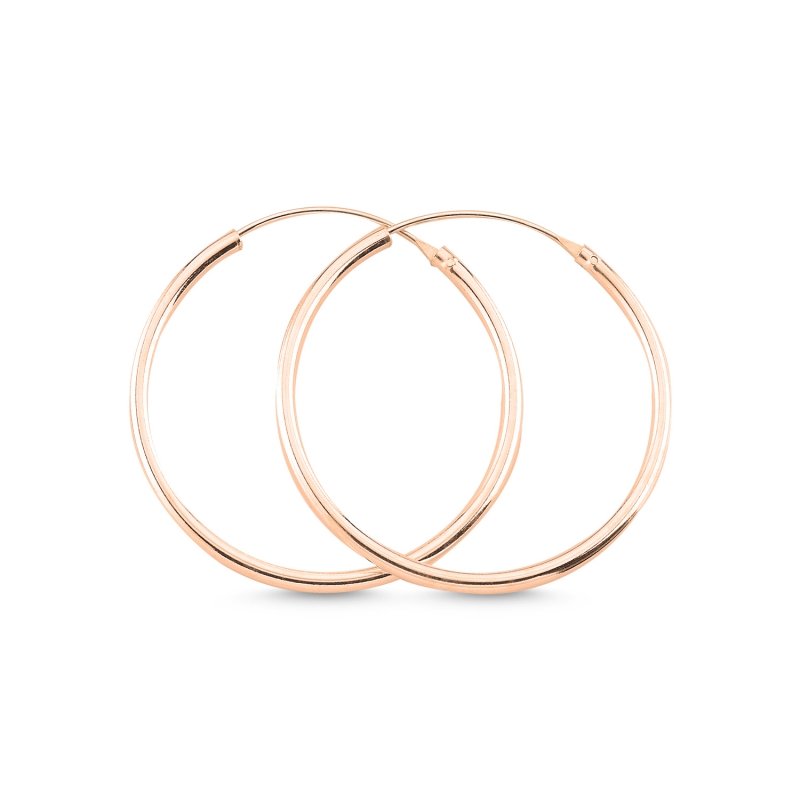 25mm%20Plain%20Hoop%20Earrings%20Rose%20Gold%20Plated