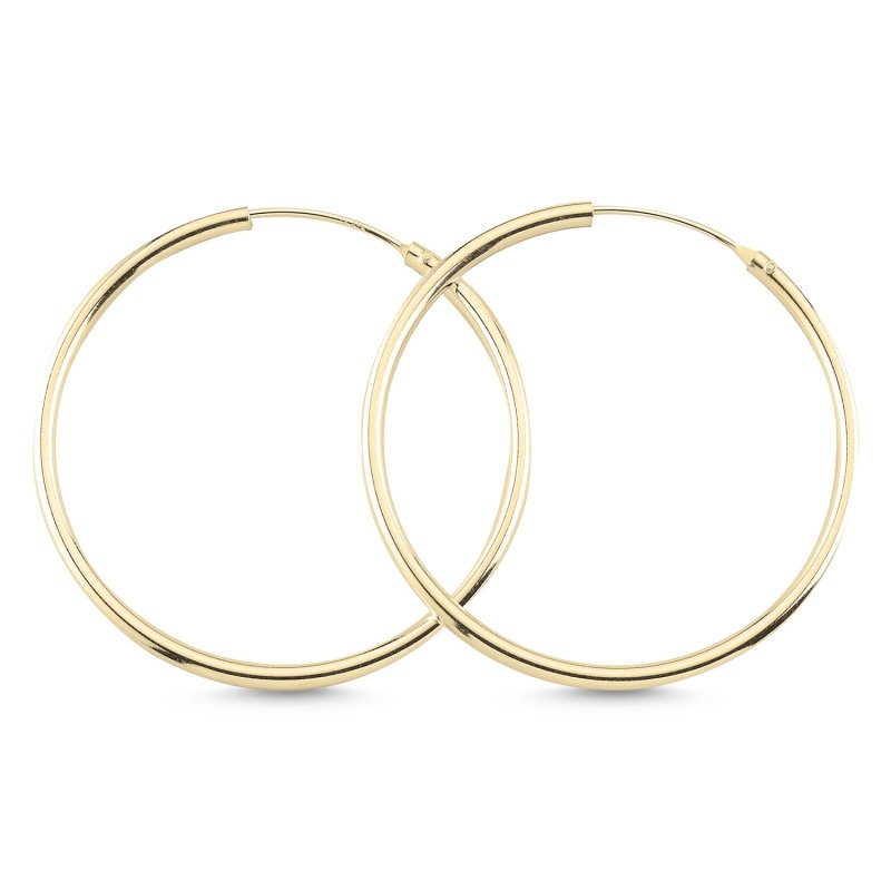 30mm%20Plain%20Hoop%20Earrings%20Gold%20Plated