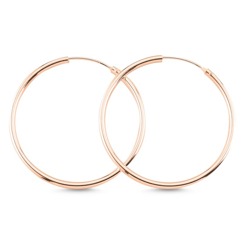 30mm%20Plain%20Hoop%20Earrings%20Rose%20Gold%20Plated