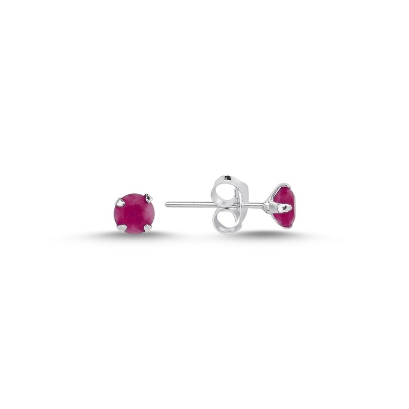 4mm%20Round%20Solitaire%20Opaque%20Ruby%20CZ%20Stud%20Earrings