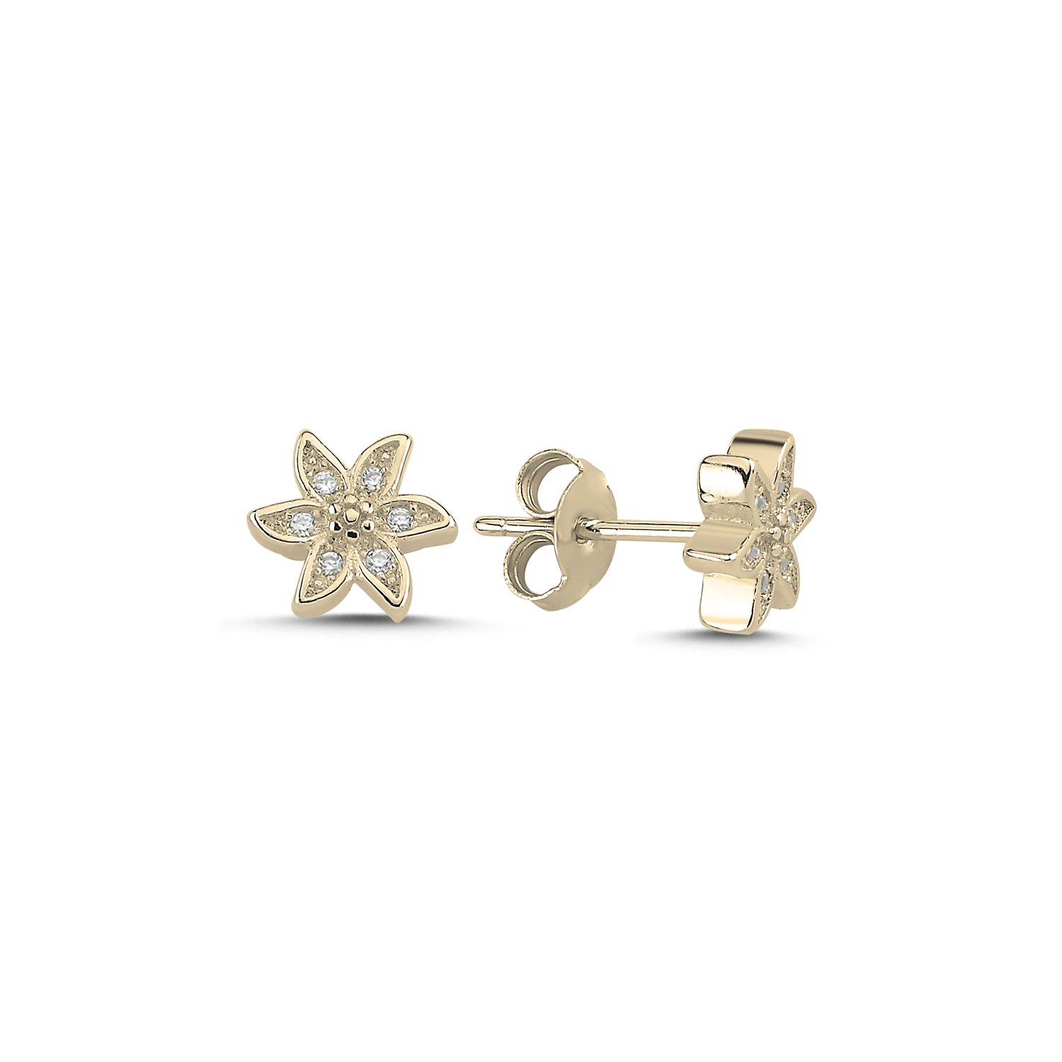 Flower%20CZ%20Stud%20Earrings-Altın%20kaplama