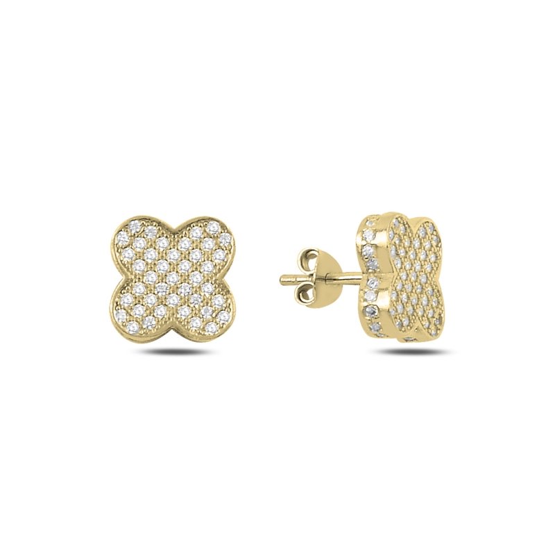 3D%20Quatrefoil%20CZ%20Stud%20Earrings%20Gold%20Plated