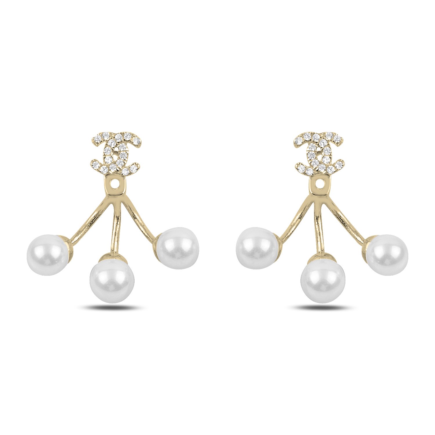 Pearl%20&%20CZ%20Earrings-Altın%20kaplama