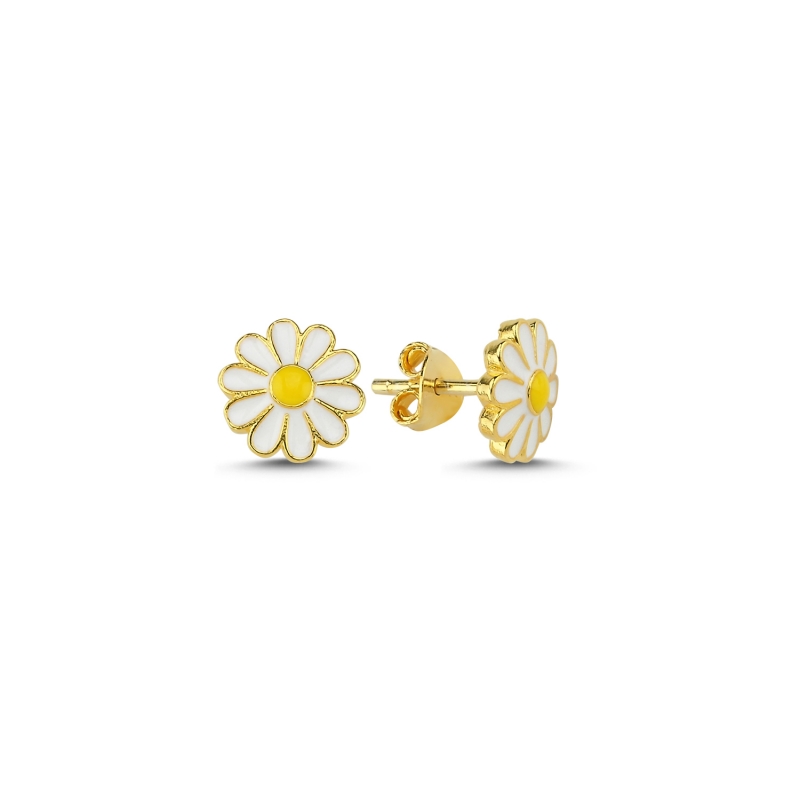 Daisy%20Enamel%20Stud%20Earrings%20Gold%20Plated