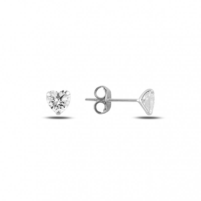 5mm%20Heart%20CZ%20Solitaire%20Stud%20Earrings