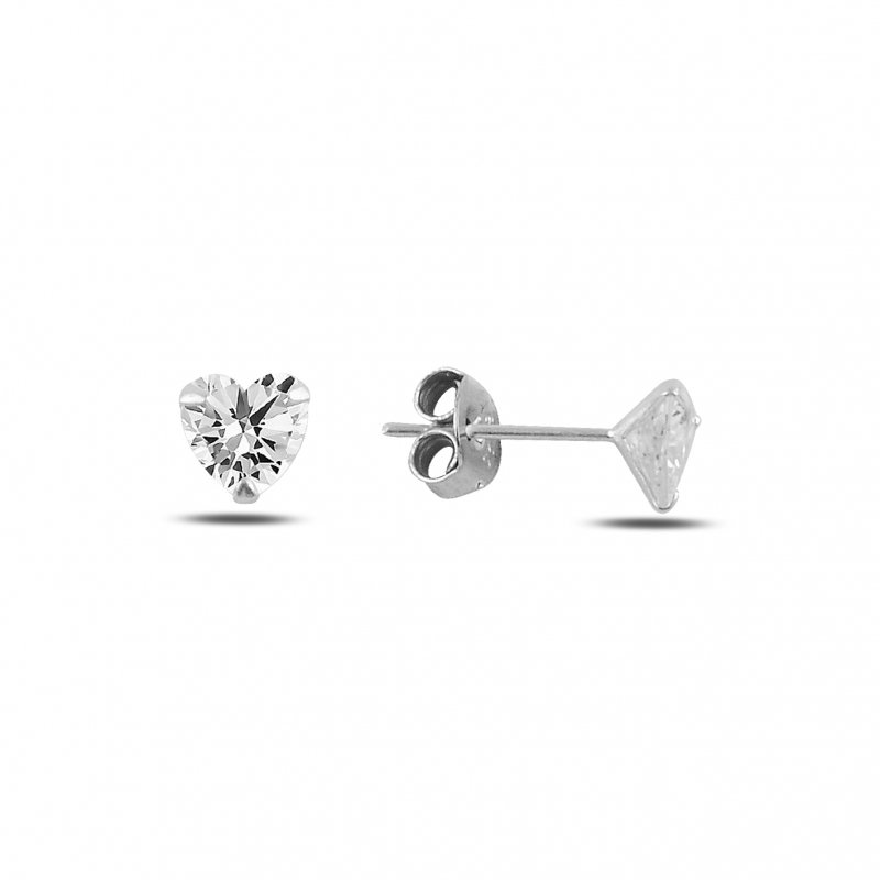 6mm%20Heart%20CZ%20Solitaire%20Stud%20Earrings