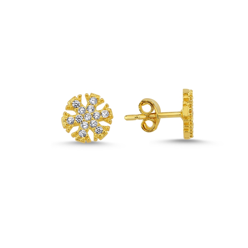 Snowflake%20CZ%20Stud%20Earrings%20Gold%20Plated