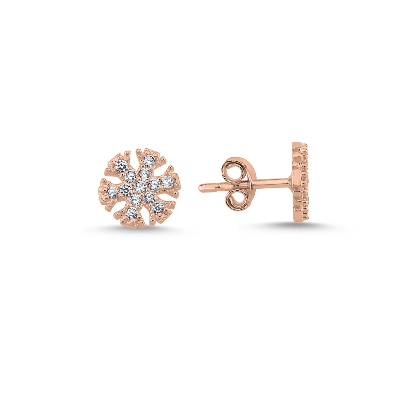 Snowflake%20CZ%20Stud%20Earrings%20Rose%20Gold%20Plated