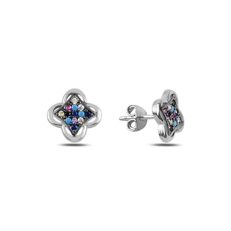 Quatrefoil%20Mix%20CZ%20Stud%20Earrings