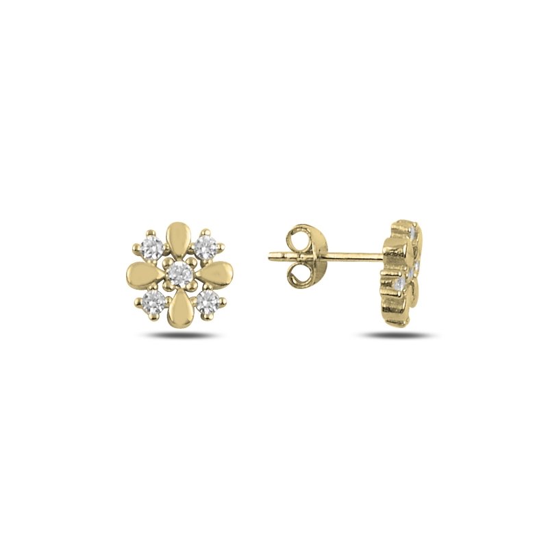 Flower%20CZ%20Stud%20Earrings-Altın%20kaplama