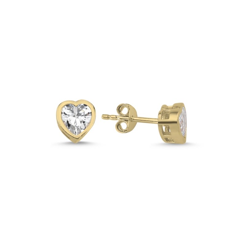 Heart%20Solitaire%20CZ%20Stud%20Earrings%20Gold%20Plated