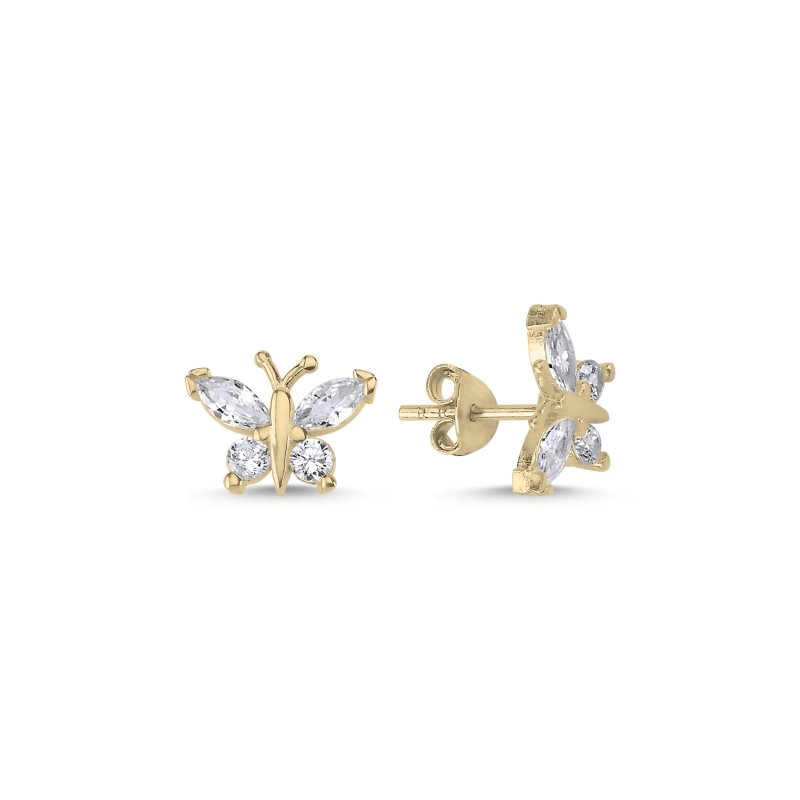 Butterfly%20CZ%20Stud%20Earrings%20Gold%20Plated