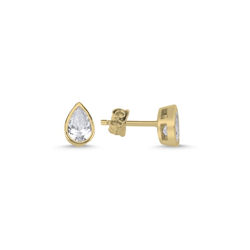 Teardrop%20Solitaire%20CZ%20Stud%20Earrings%20Gold%20Plated