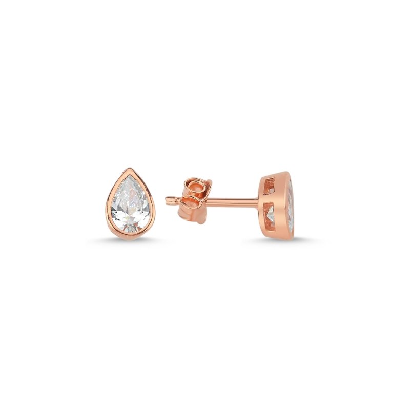 Teardrop%20Solitaire%20CZ%20Stud%20Earrings%20Rose%20Gold%20Plated