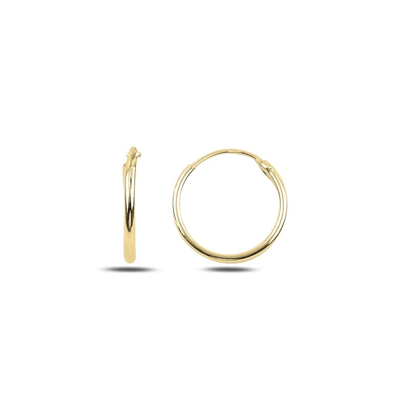 14mm%20Plain%20Hoop%20Earrings%20Gold%20Plated