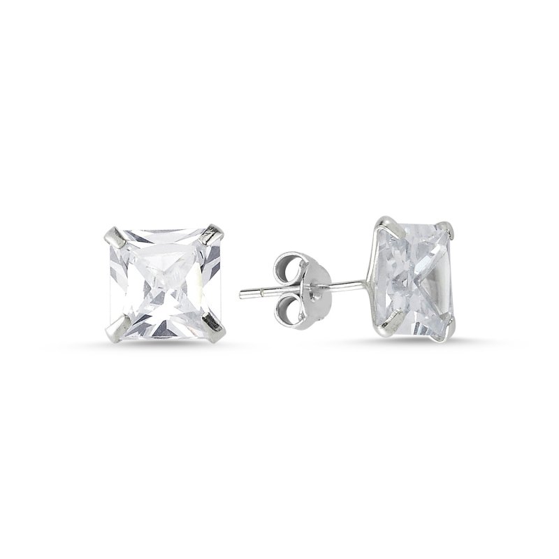 7mm%20Square%20Solitaire%20CZ%20Stud%20Earrings