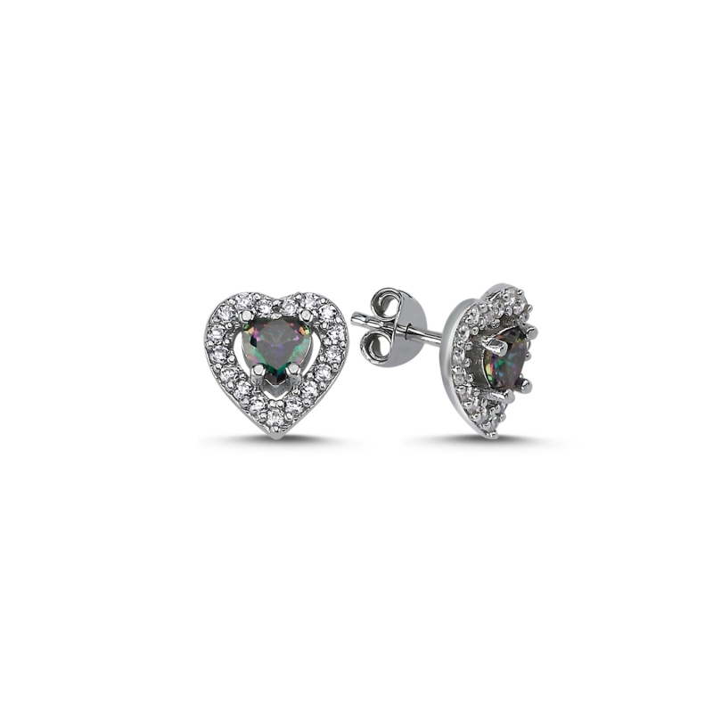 Halo%20Solitaire%20Heart%20Mystic%20Topaz%20CZ%20Stud%20EarringsRodyum%20kaplama