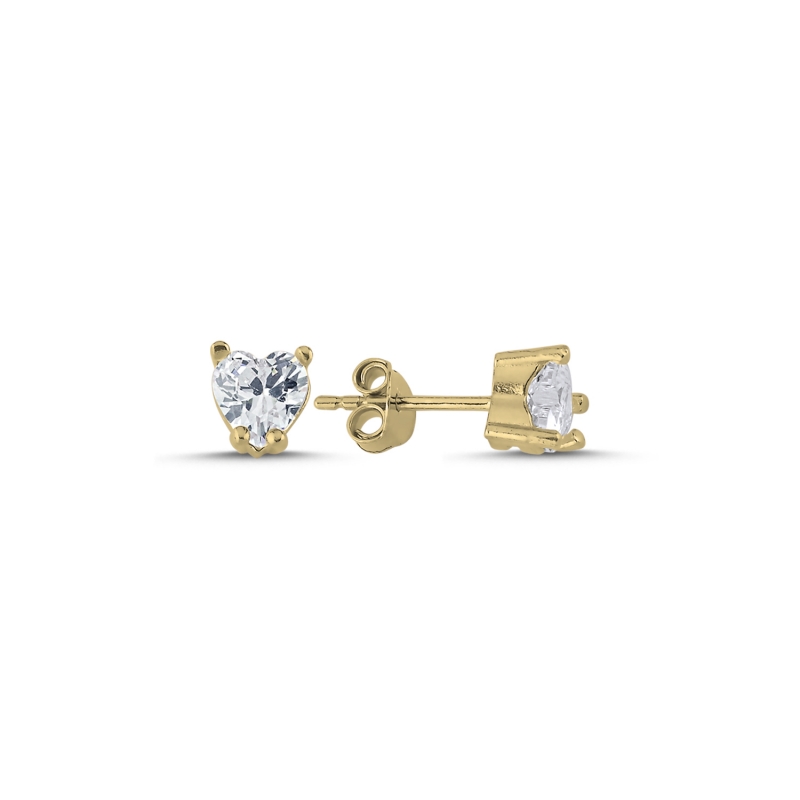 Heart%20CZ%20Solitaire%20Stud%20Earrings%20Gold%20Plated