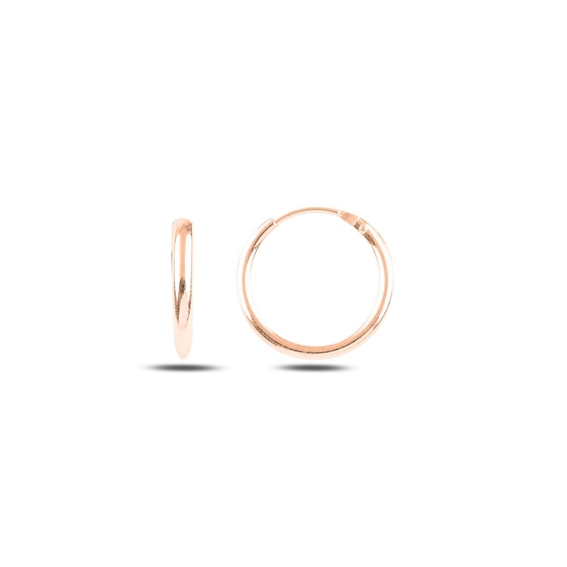 14mm%20Plain%20Hoop%20Earrings%20Rose%20Gold%20Plated