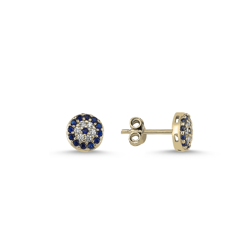 Evil%20Eye%20CZ%20Stud%20Earrings%20Gold%20Plated