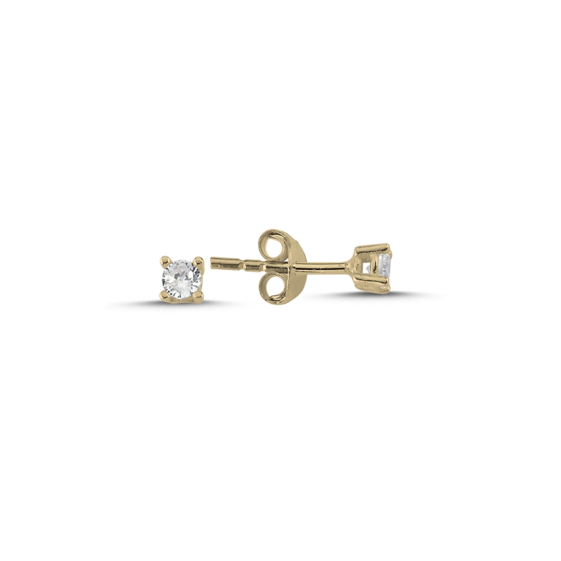 3mm%20CZ%20Solitaire%20Stud%20Earrings%20Gold%20Plated