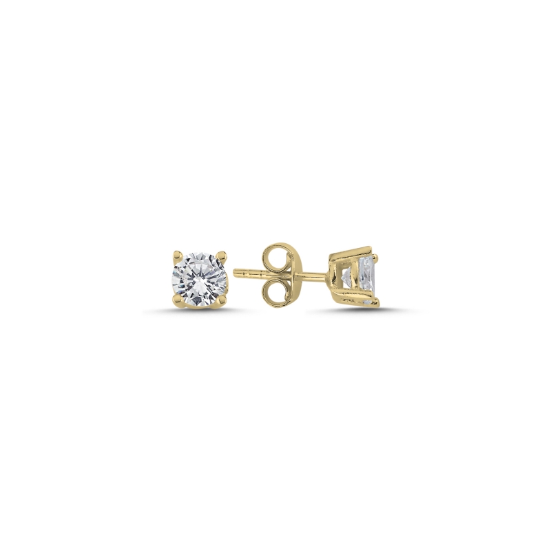 4mm%20CZ%20Solitaire%20Stud%20Earrings%20Gold%20Plated