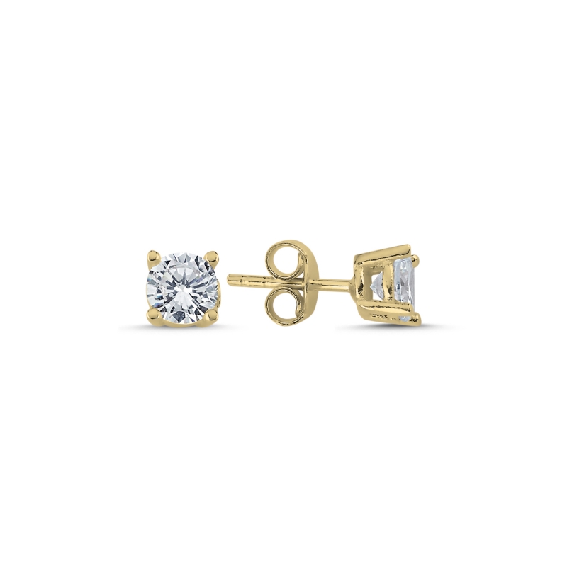 5mm%20CZ%20Solitaire%20Stud%20Earrings%20Gold%20Plated